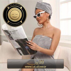 حوله تن پوش دکلته با کلاه